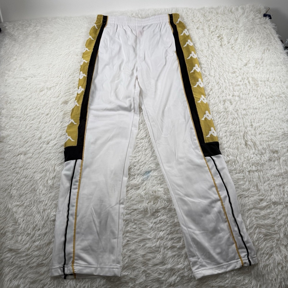 Kappa Sweatpants Men Medium Gold Logo Jogger Fit Streetwear Casual Athletic Pant